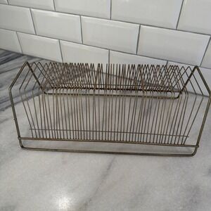 Vintage Brass Tone MCM Gold Vinyl Album Record Holder Stand Display GWB002